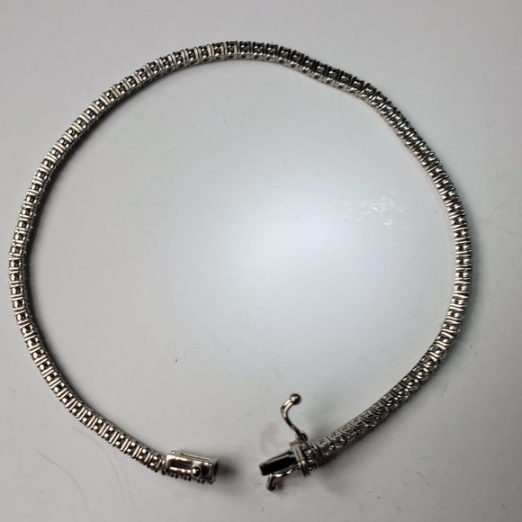 DIAMOND TENNIS BRACELET 14K WHITE GOLD - Picture 10 of 13